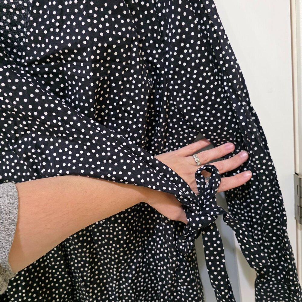 Coldwater Creek Black & White Polka Dot Blouse – Women’s Plus 2X Long Sleeve - Picture 4 of 10